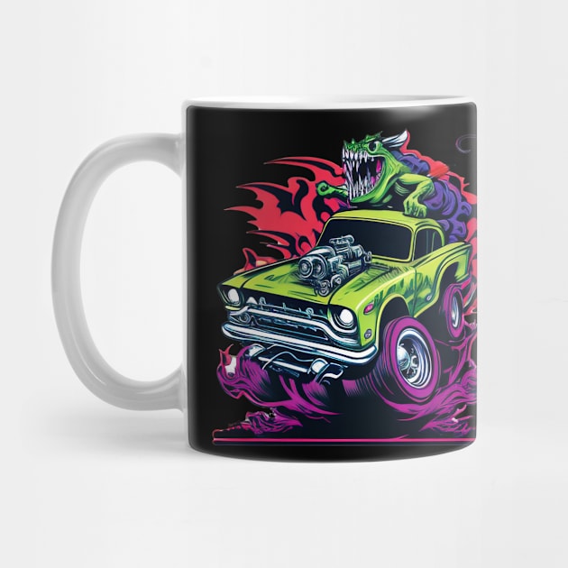 Monster Hot Rod Racing Rat Street Racer Retro Design by Coder-T